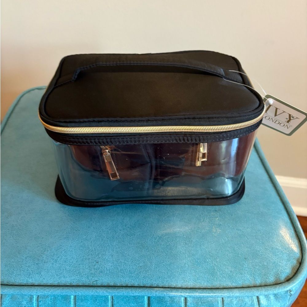 Ivy London Black and Gold Cosmetic Bag